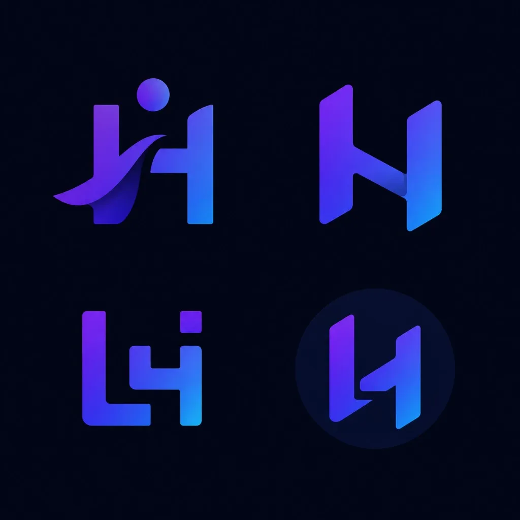 Erste abstrakte Buchstaben-Studien für das Logo